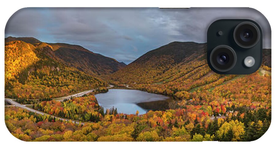 Franconia iPhone Case featuring the photograph Franconia Notch Autumn Sunset Panorama 2 by White Mountain Images