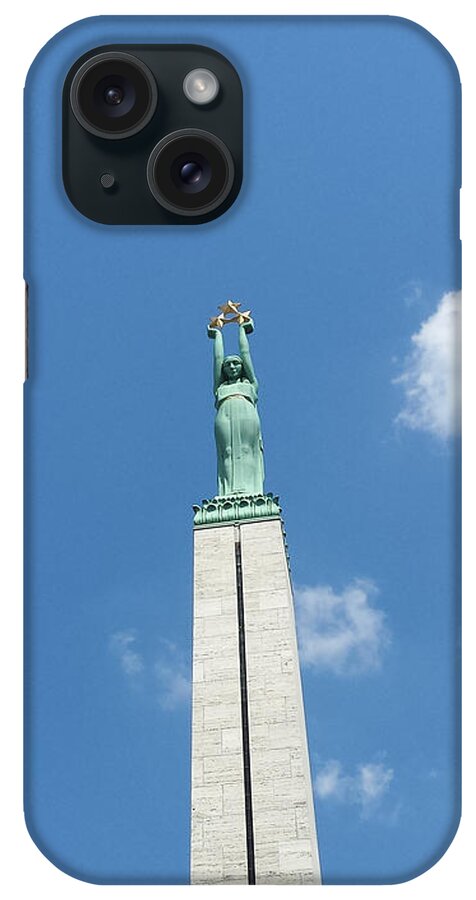Freedom iPhone Case featuring the photograph Freedom Monument Riga Latvia Europe by Joelle Philibert