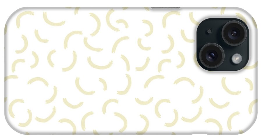 Pattern iPhone Case featuring the digital art Freehand Curved Lines - Ivory by Studio Grafiikka