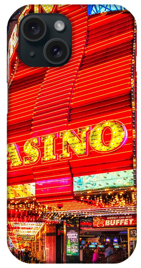 Fremont Casino iPhone Case featuring the digital art Fremont Casino, Las Vegas by Tatiana Travelways
