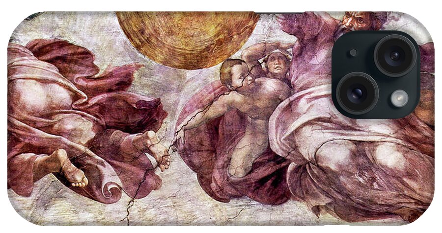 Religion iPhone Case featuring the painting Fresco in the Sistine Chapel by Michelangelo