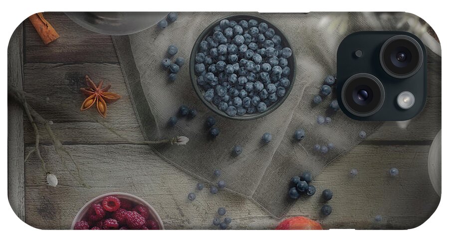 Berries iPhone Case featuring the photograph Fresh Berries And Dried Fruit The Rustic Way by Johanna Hurmerinta