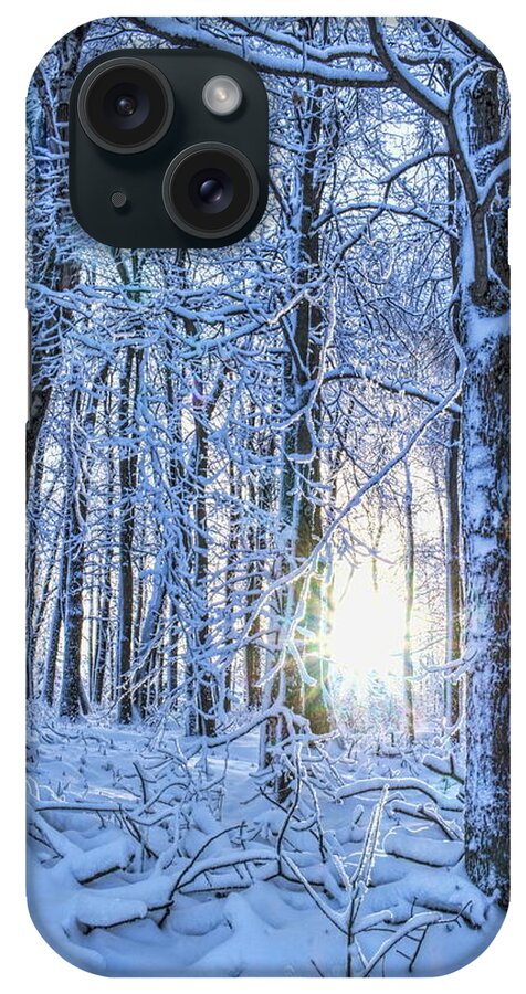 Winter iPhone Case featuring the photograph Frozen Sunset Through The Woods by Dale Kauzlaric