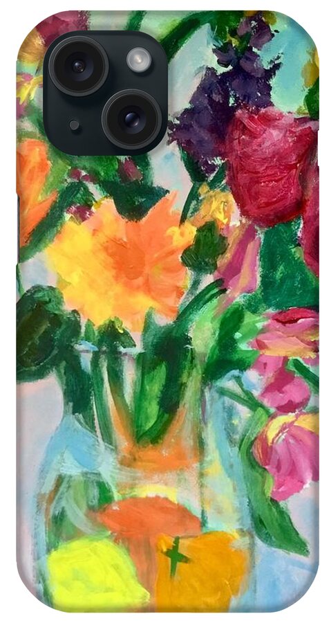 Beautiful Color iPhone Case featuring the painting Fruit Juice Pitcher by Mary Jane Mulholland