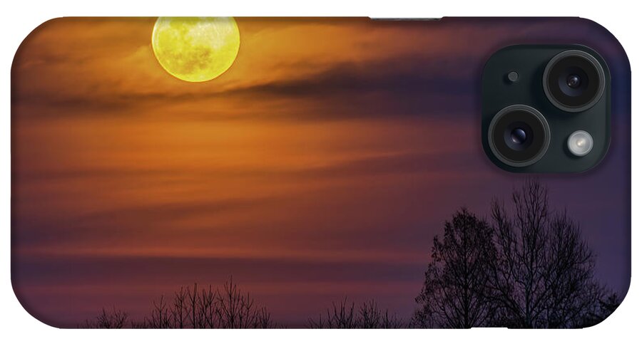 Moon iPhone Case featuring the photograph Full Worm Moon Over Allentown by Jason Fink
