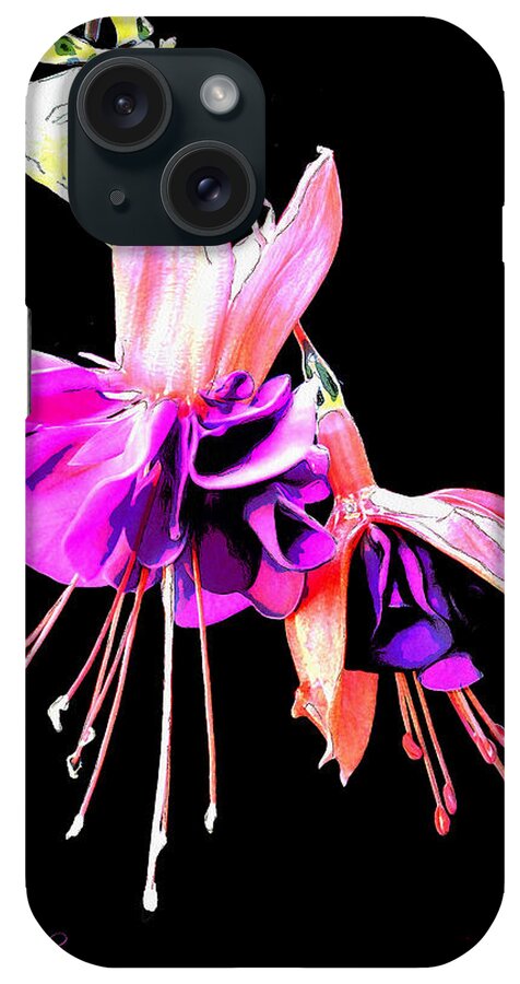 Flowers iPhone Case featuring the mixed media Fuschia by Pennie McCracken
