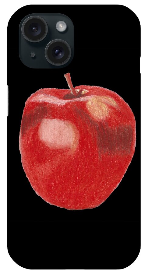 Apple iPhone Case featuring the drawing Gala Red Apple by Ali Baucom