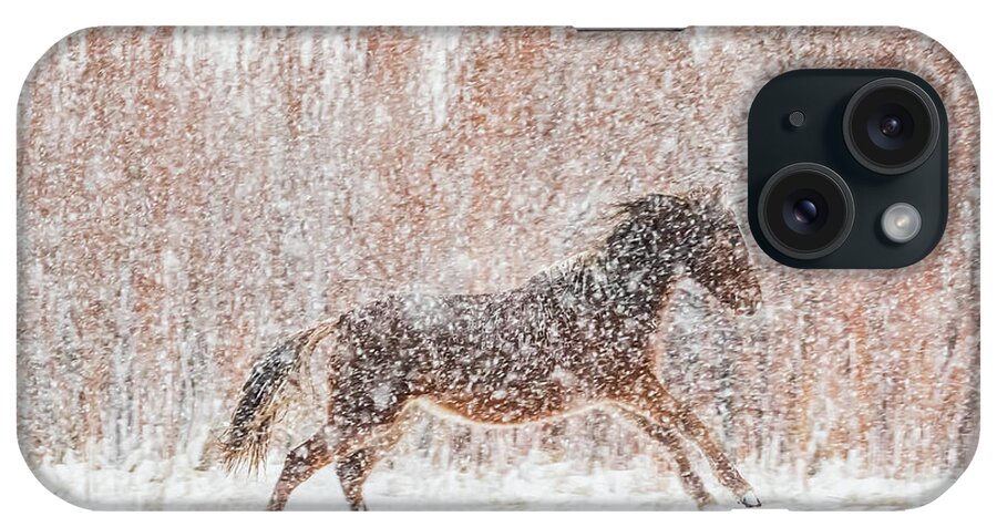 Nevada iPhone Case featuring the photograph Galloping in the Snow by Marc Crumpler