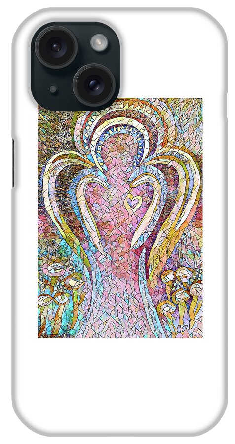 Angel iPhone Case featuring the painting Garden Angel by Corinne Carroll