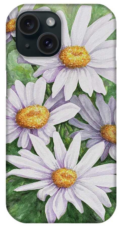Daisy iPhone Case featuring the painting Garden Daisies by Lori Taylor