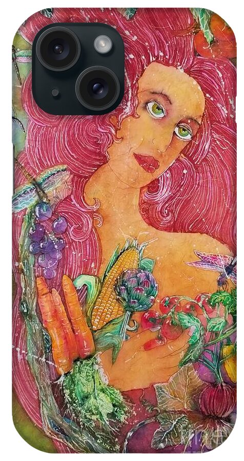 Vegetables iPhone Case featuring the painting Garden Goddess of the Vegetables by Carol Losinski Naylor