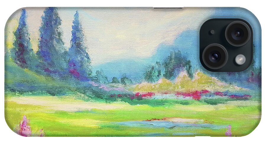 Landscape iPhone Case featuring the painting Garden Impressions II by Petra Burgmann