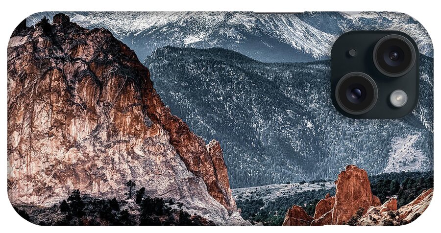 America iPhone Case featuring the photograph Garden of the Gods and Pikes Peak Landscape by Gregory Ballos