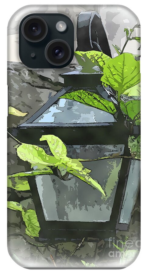 Garden-lamp iPhone Case featuring the digital art Garden Yard Lamp by Kirt Tisdale