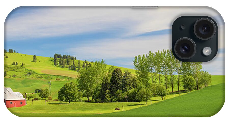 America iPhone Case featuring the photograph Garfield Barn Panorama by Inge Johnsson