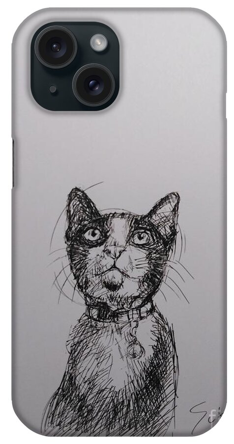  iPhone Case featuring the drawing GATchee Quick Sketch Series by Sukalya Chearanantana