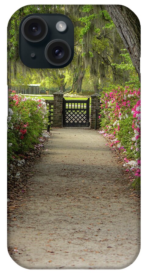 Middleton Place Plantation iPhone Case featuring the photograph Gateway with Spring Flowers by Cindy Robinson