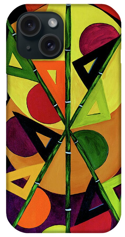 Abstract iPhone Case featuring the painting Gathering II by Dee Browning