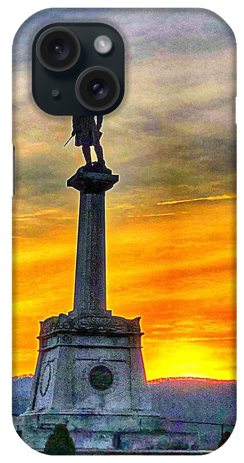 This Is A Statue Of Polish General Tadeusz Kościuszko At The United States Military Academy At West Point iPhone Case featuring the photograph General Tadeusz Kosciuszko by Bill Rogers