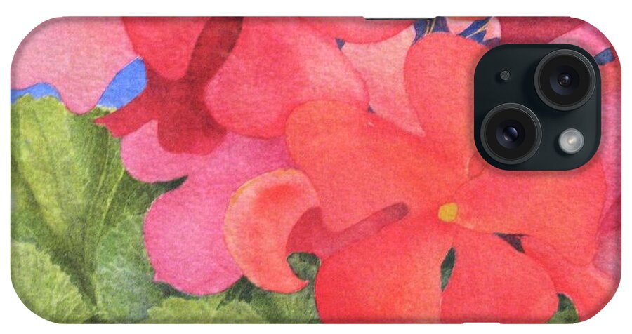Florals iPhone Case featuring the painting Generium by Mary Ellen Mueller Legault