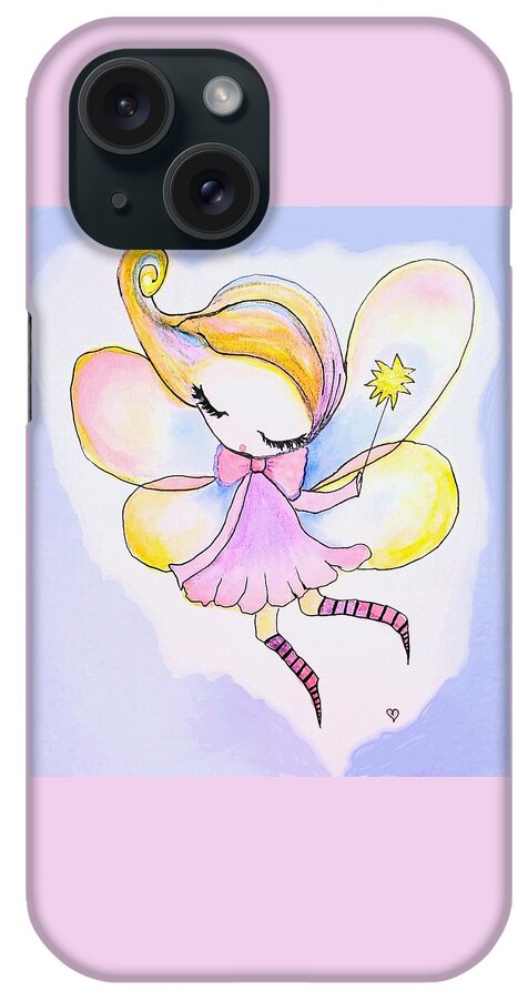 Fairy iPhone Case featuring the painting Gentle Fairy by Deahn Benware