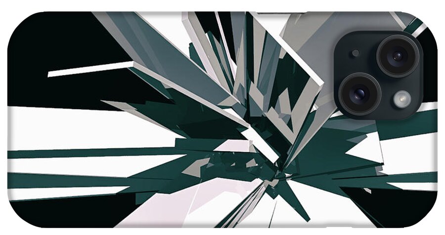 Monotone iPhone Case featuring the digital art Geometric Cluster by Phil Perkins