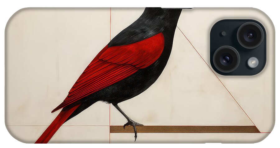 Cardinal iPhone Case featuring the painting Geometric Fandango by Lourry Legarde