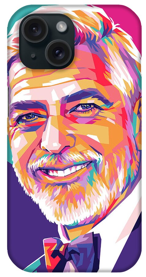 George Clooney iPhone Case featuring the mixed media George Clooney by Movie World Posters