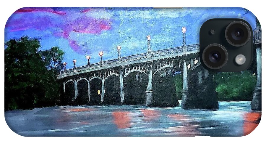 Gervais Street Bridge iPhone Case featuring the painting Gervais Street Bridge by Amy Kuenzie
