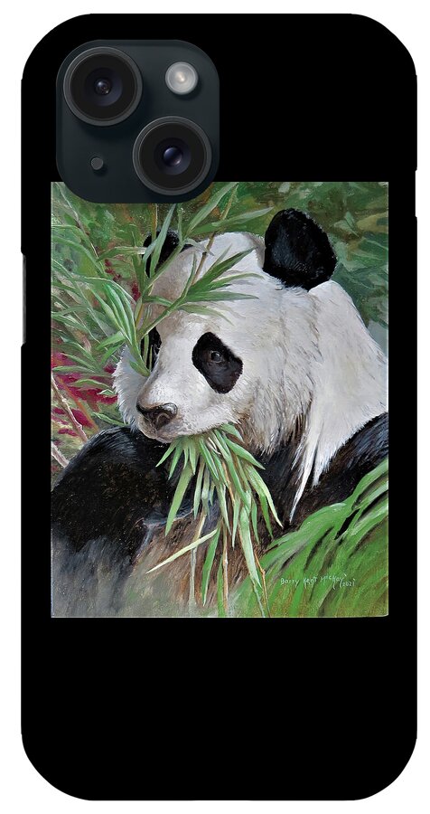 Giant Panda iPhone Case featuring the painting Giant Panda Portrait by Barry Kent MacKay
