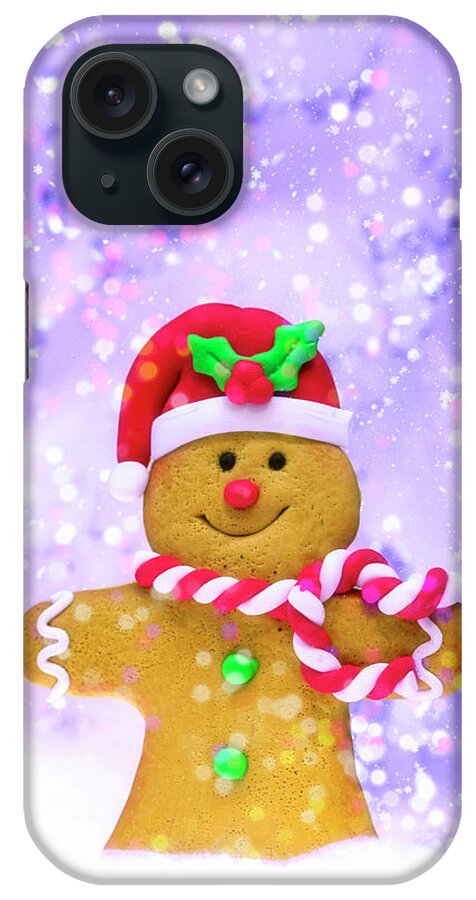 Gingerbread Man iPhone Case featuring the photograph Gingerbread Joy by Bill and Linda Tiepelman