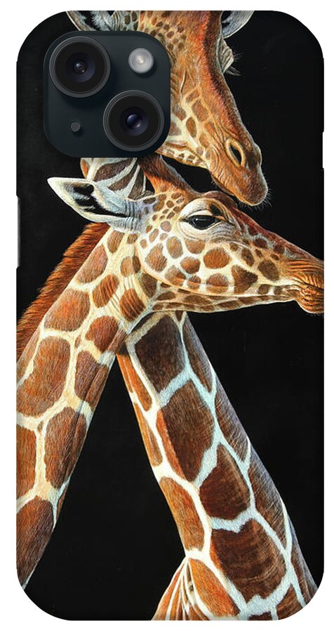 Cynthie Fisher iPhone Case featuring the drawing Giraffe by Cynthie Fisher