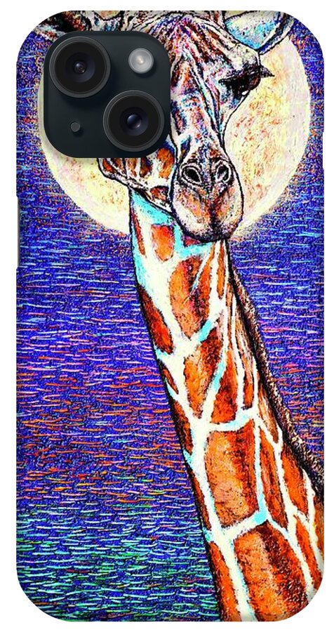Giraffe iPhone Case featuring the painting Giraffe by Viktor Lazarev