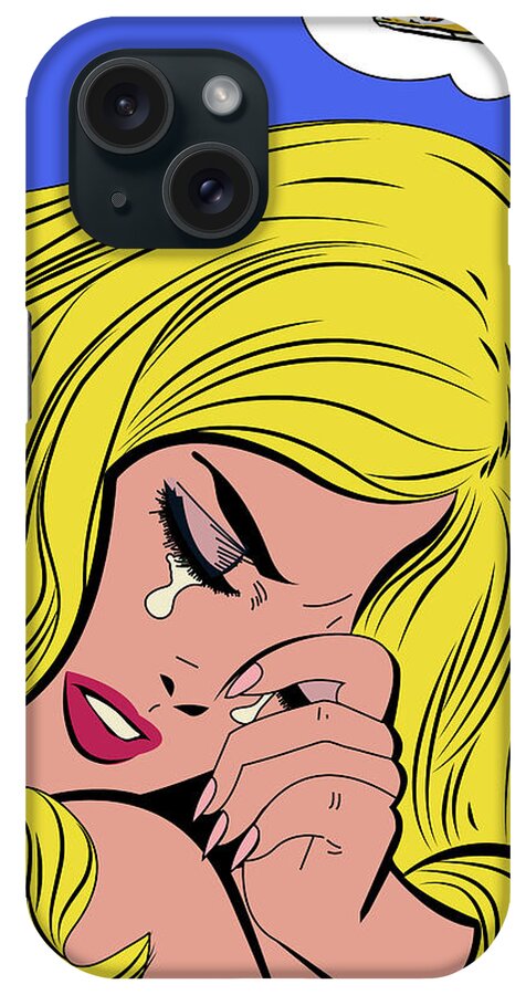 Popart iPhone Case featuring the digital art Girl Cry for Pizza by Long Shot