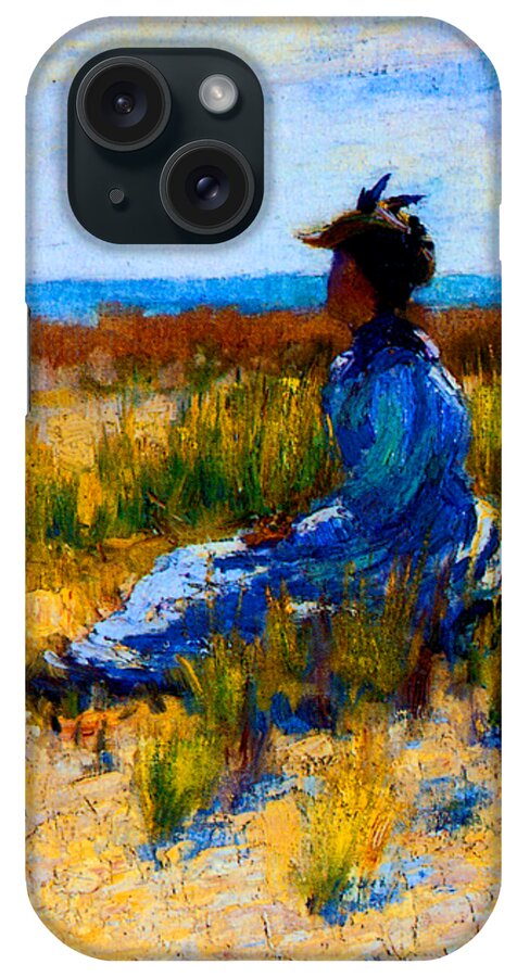 Robert iPhone Case featuring the painting Girl Seated by the Sea 1893 by Robert Henri