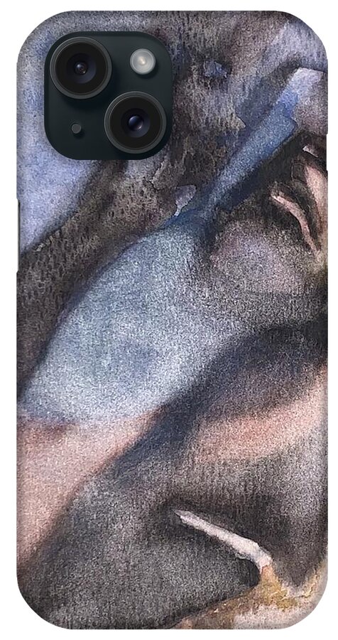Abstract iPhone Case featuring the painting Anguish Abstract by Phillip Jones