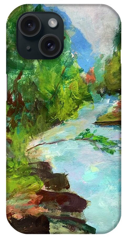 Landscape iPhone Case featuring the painting Glacier National by Mary Jane Mulholland