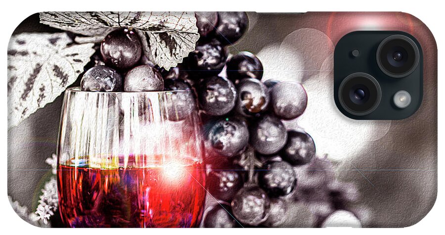 Selective Color iPhone Case featuring the photograph Glass of Liquid Serenity by Vanessa Thomas