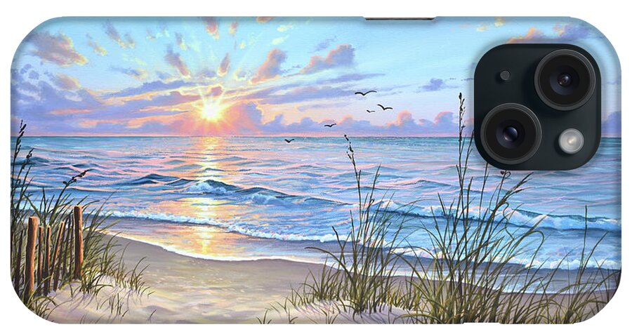 Beach iPhone Case featuring the painting Glimmering Sea by Joe Mandrick