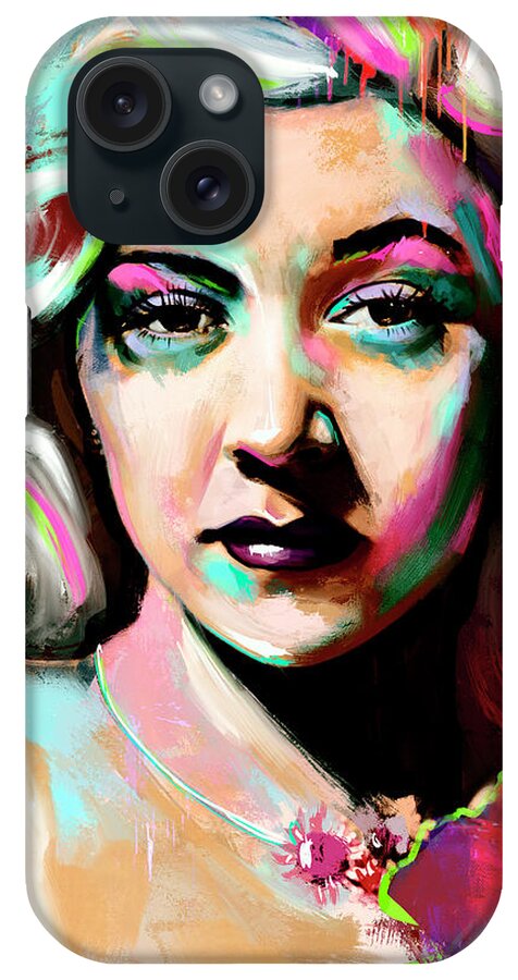 Gloria iPhone Case featuring the painting Gloria Grahame painting by Movie World Posters