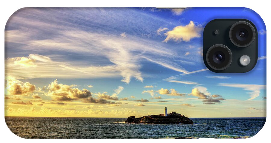 Godrevy Lighthouse iPhone Case featuring the photograph Godrevy Lighthouse St Ives Bay Cornwall by Paul Thompson