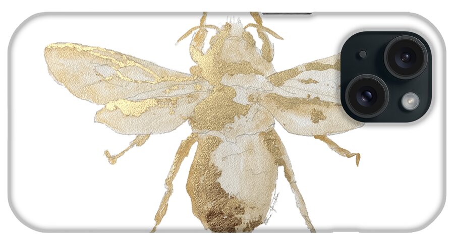 Bee iPhone Case featuring the painting Gold Bee by Liana Yarckin