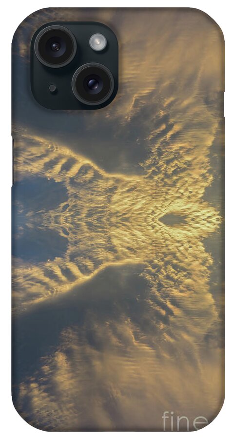 Clouds iPhone Case featuring the digital art Golden clouds in the sunset sky 2 by Adriana Mueller