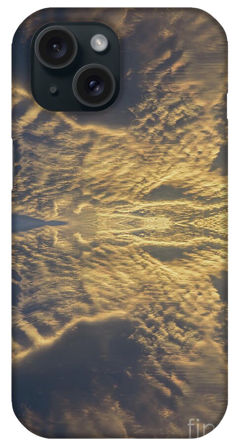 Clouds iPhone Case featuring the digital art Golden clouds in the sunset sky 3 by Adriana Mueller