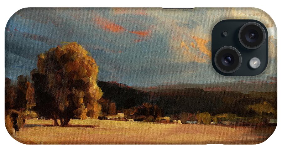 Landscape iPhone Case featuring the painting Golden Field by Steve Henderson