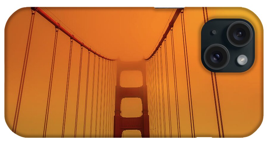 San Francisco iPhone Case featuring the photograph Golden Gate Bridge smoky sky by Benny Marty