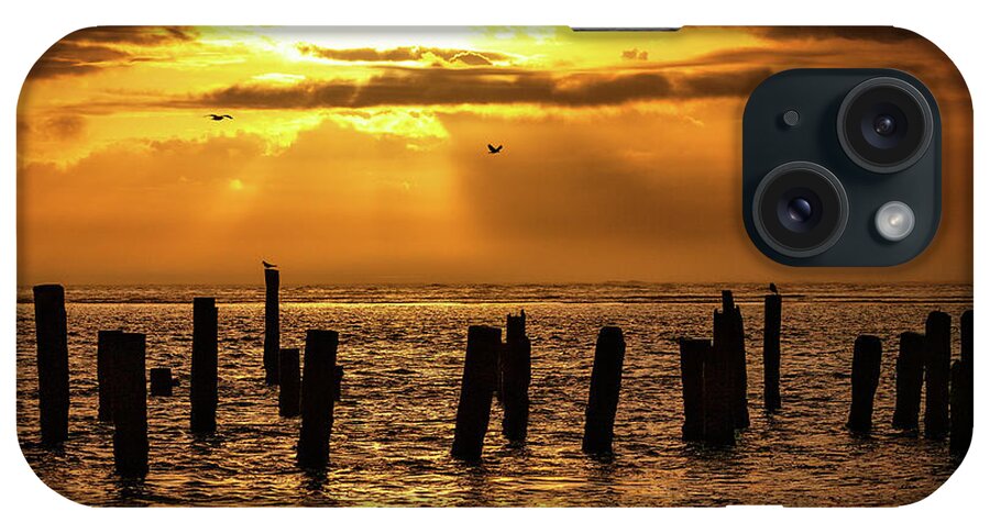 North Carolina iPhone Case featuring the photograph Golden Sunrise on OBX by Dan Carmichael