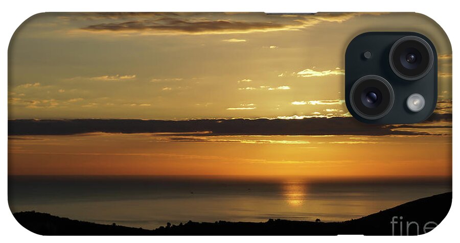 Clouds iPhone Case featuring the photograph Golden sunrise over the sea by Adriana Mueller