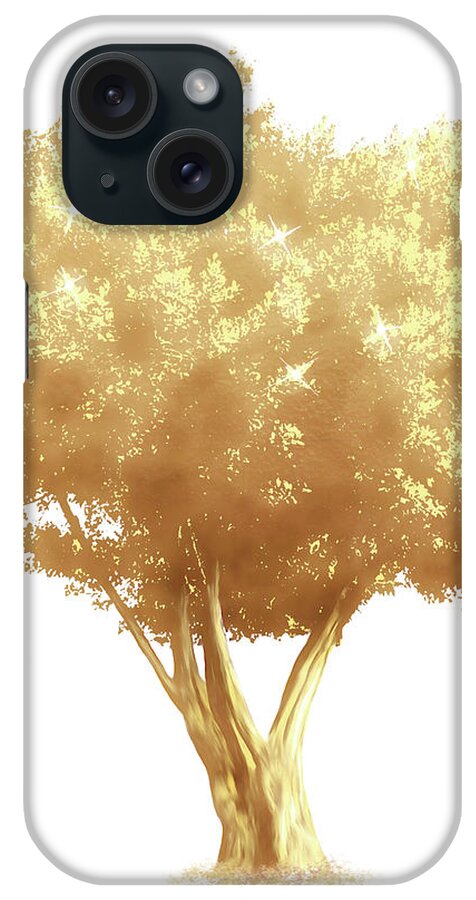 Tree iPhone Case featuring the digital art Golden Tree Design 175 by Lucie Dumas