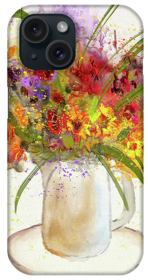 Flowers iPhone Case featuring the digital art Goodbye Winter by Lois Bryan